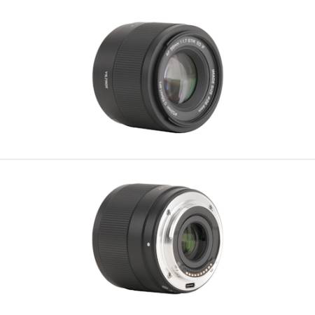 Viltrox AF 56mm F1.7 Air - obiektyw stałoogniskowy, APS-C, Sony E_Obiektyw z przodu i z tyłu_2